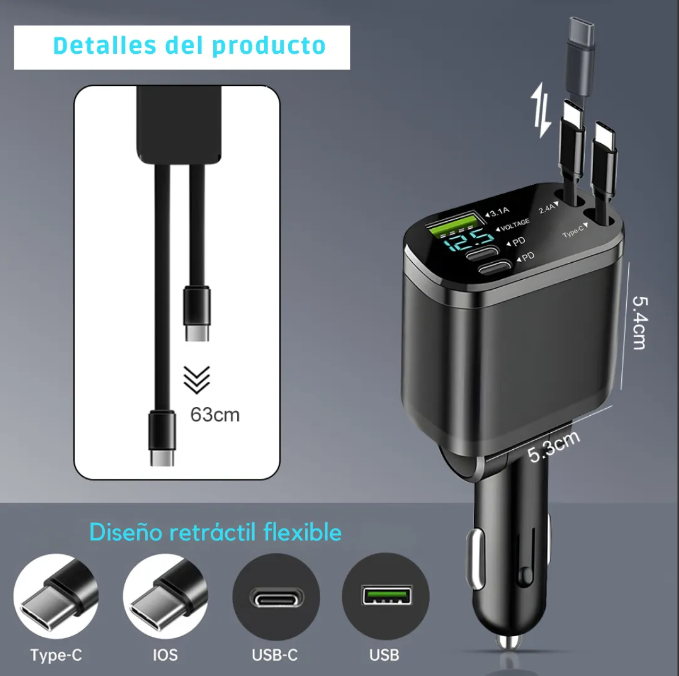 Cargador Adaptador de Carro 5 en 1